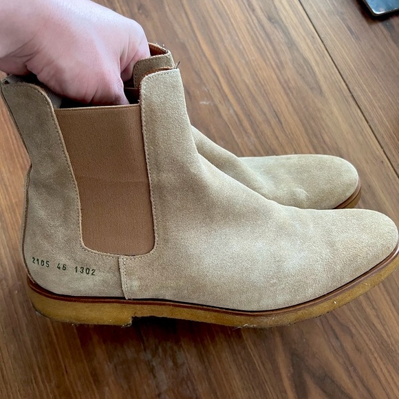 Common Projects Tan Suede Chelsea Boots - Picture 1 of 3